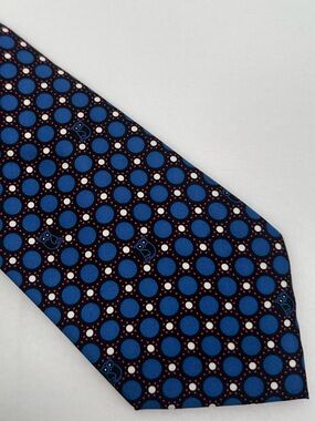 Vera Bradley for Baekgaard Mens Blue Geometric Night Owl Necktie 100% Silk Tie